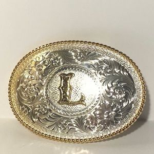 Montana Silversmiths Initial L Belt Buckle
